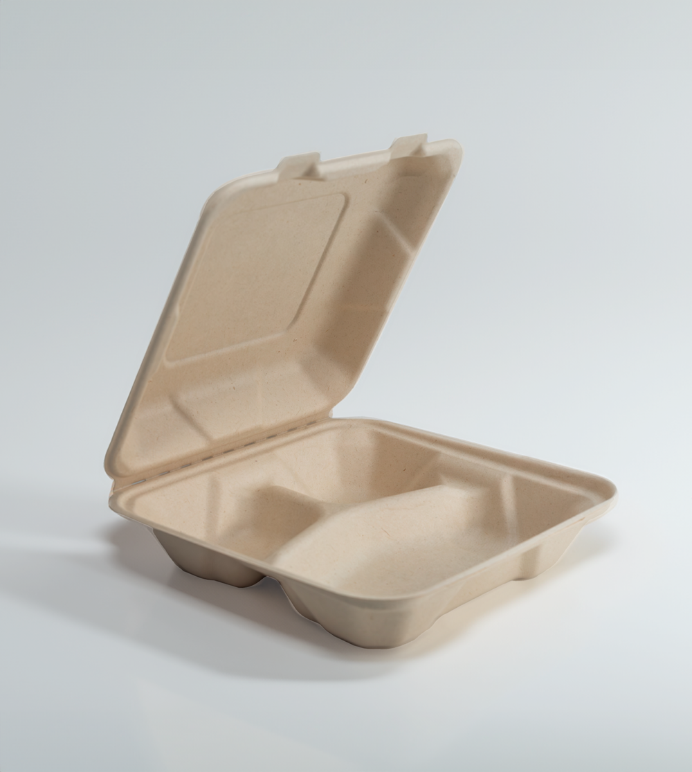 Plant-based Clamshell, Compostable Food Container