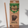 300 count box of 10-inch long, 11mm wide compostable hemp boba straws with a pointed edge
