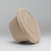 Compostable 2 oz sauce cup with a secure lid, made from upcycled hemp fiber for eco-friendly food service.