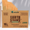 2000 count box of Individually wrapped, 8-inch long, 6mm wide compostable hemp straws